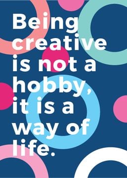 Creativity Quote on Colorful circles pattern