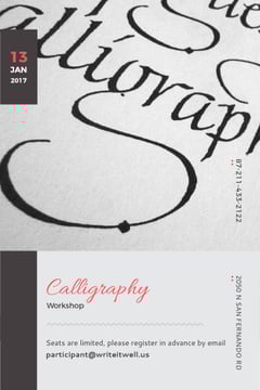 Calligraphy workshop Announcement