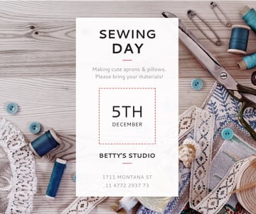 Sewing day event with needlework tools