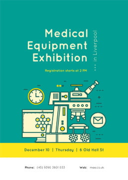 Professional scientific microscope at exhibition
