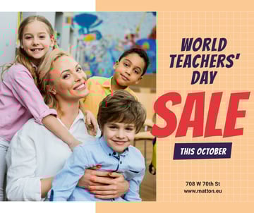 World Teachers' Day Sale Kids in Classroom with Teacher