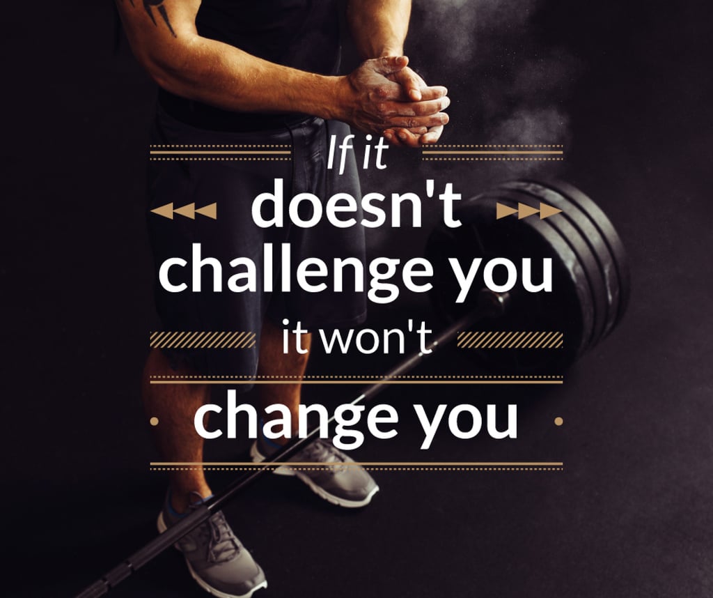 sportsman with barbell and motivational quote — Crear un diseño sportsman with barbell and motivational quote — Crear un diseño