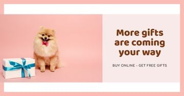 Gift Offer with Cute fluffy Puppy