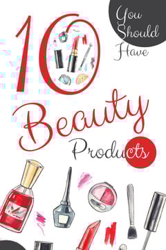 Beauty Offer with Cosmetics Set in Red