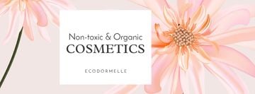 Organic Cosmetic Offer with Pink Flower