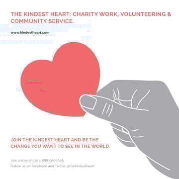 Charity Work with Hand holding Red Heart