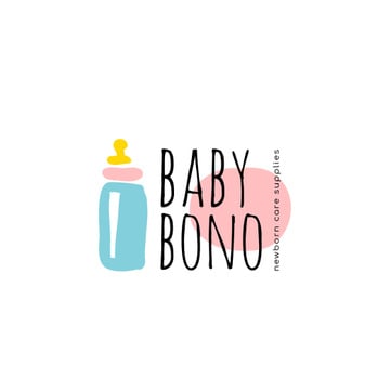 Kids' Products Ad with Baby Bottle Icon