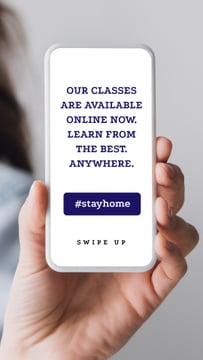 #StayHome Online Education Platform on Phone screen