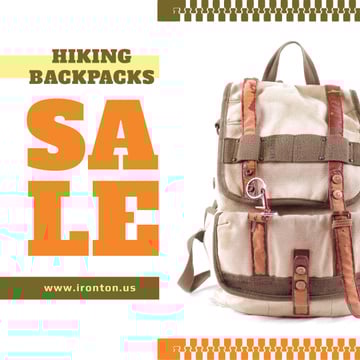 Vintage Hiking Backpack Sale | Instagram Post Template