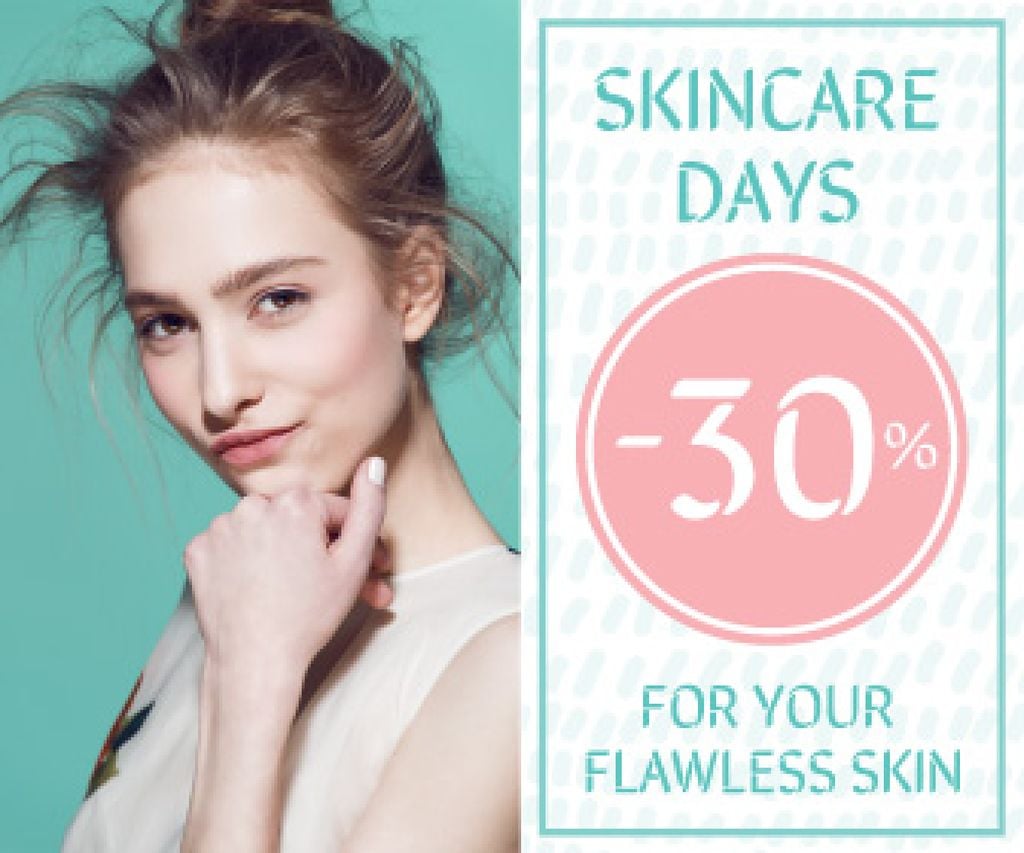 Skincare Products Sale Girl with Glowing Skin — Создать дизайн Skincare Products Sale Girl with Glowing Skin — Создать дизайн