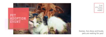 Pet Adoption Event Dog and Cat Hugging