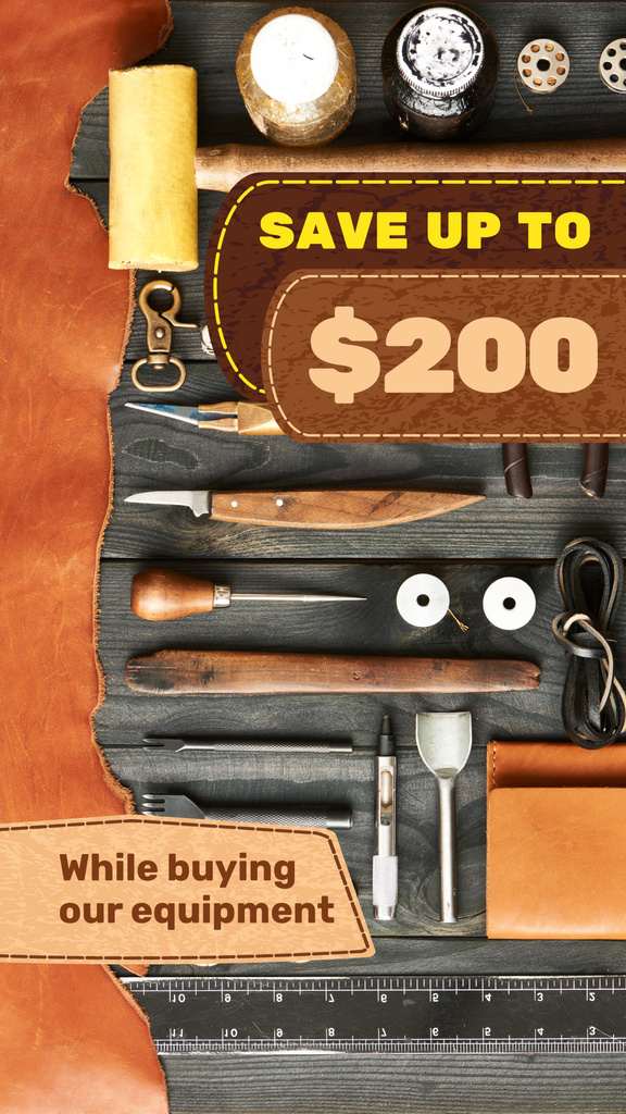 Crafting Tools and Equipment Offer in Brown | Stories Template — Créer un visuel Crafting Tools and Equipment Offer in Brown | Stories Template — Créer un visuel