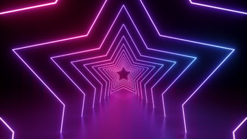 Glowing Neon Stars tunnel