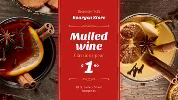 Holidays Offer Red Mulled Wine | Facebook Event Cover Template