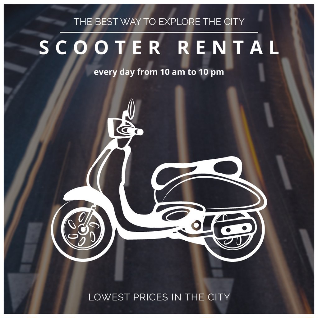 Scooter rental advertisement — Створити дизайн Scooter rental advertisement — Створити дизайн