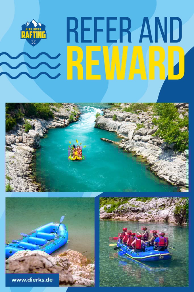 Rafting Tour Invitation with People in Boat | Pinterest Template — Maak een ontwerp Rafting Tour Invitation with People in Boat | Pinterest Template — Maak een ontwerp