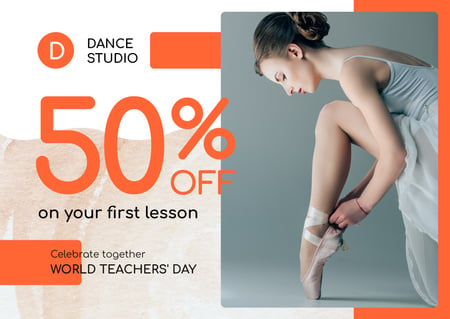 World Teachers' Day Ballet Lessons Sale Card Design Template