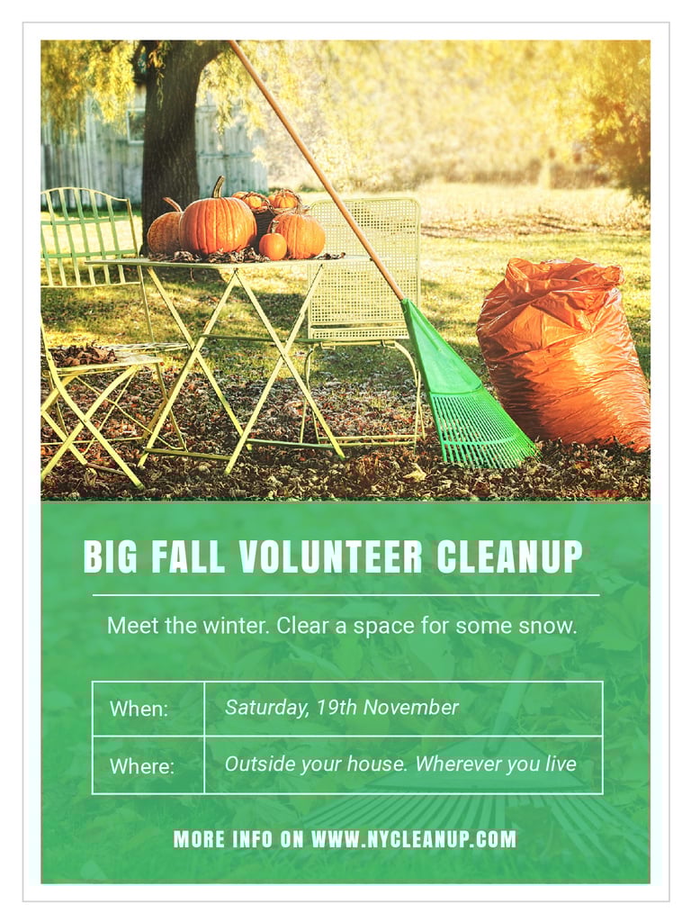 Big fall volunteer cleanup — Modelo de projeto Big fall volunteer cleanup — Modelo de projeto