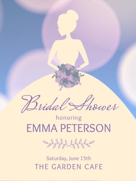 Bridal shower invitation with Bride silhouette