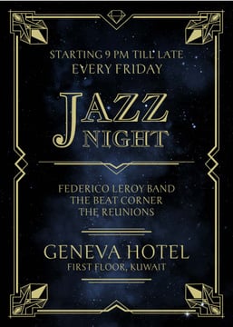 Jazz Night Invitation on Night Sky