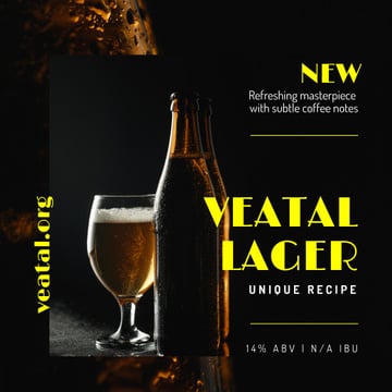Beer Offer Lager in Glass and Bottle