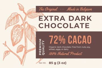 Dark Chocolate packaging with Cocoa beans