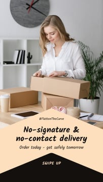 #FlattenTheCurve Delivery Services offer Woman with boxes