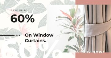 Curtains and printed wallpaper