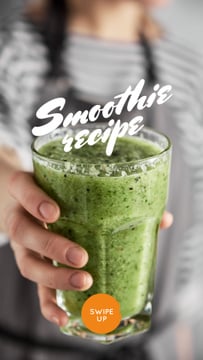 Woman holding Green Smoothie
