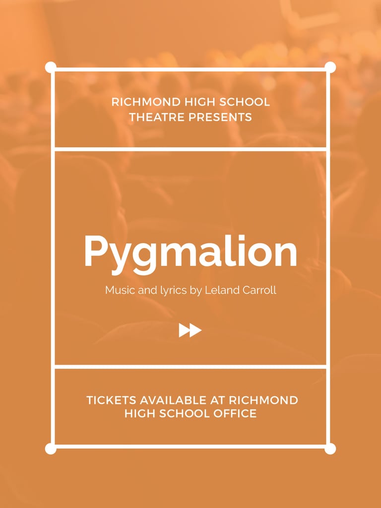 Pygmalion play poster with audience in theater — Create a Design Pygmalion play poster with audience in theater — Create a Design