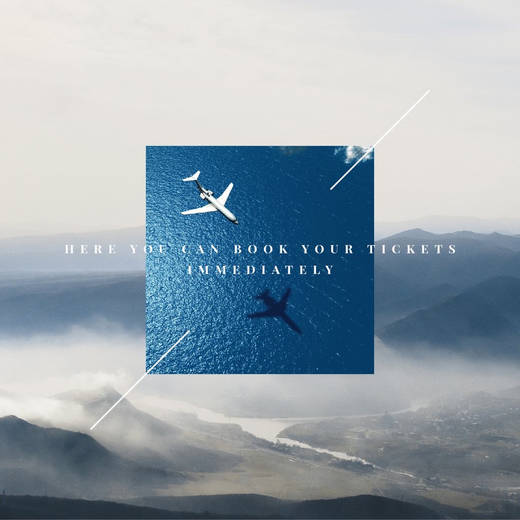 Plane flying in the sky over mountains — ein Design erstellen Plane flying in the sky over mountains — ein Design erstellen