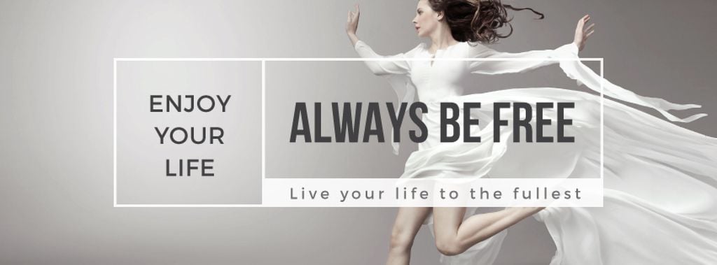 Inspiration Quote Woman Dancer Jumping | Facebook Cover Template — Crea un design Inspiration Quote Woman Dancer Jumping | Facebook Cover Template — Crea un design