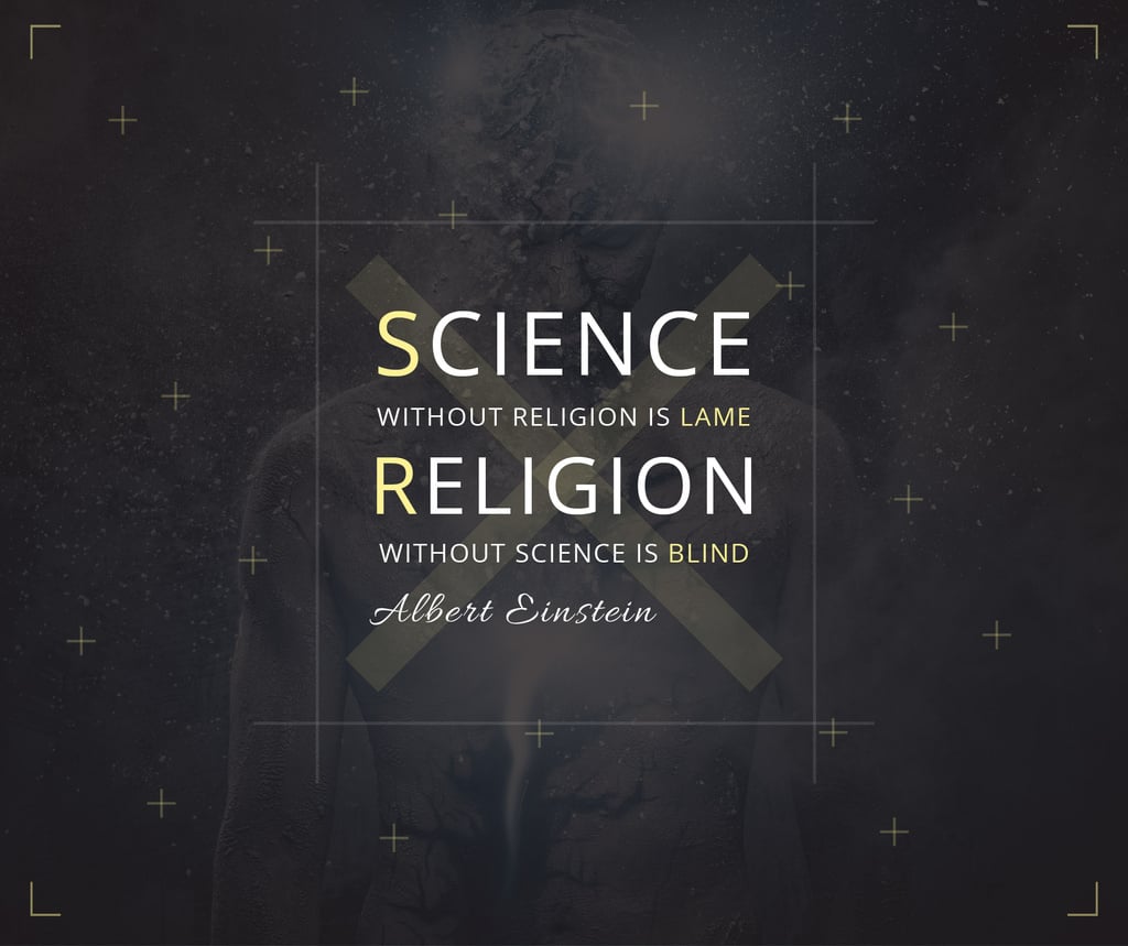 Science and Religion Quote with Human Image — Crea un design Science and Religion Quote with Human Image — Crea un design