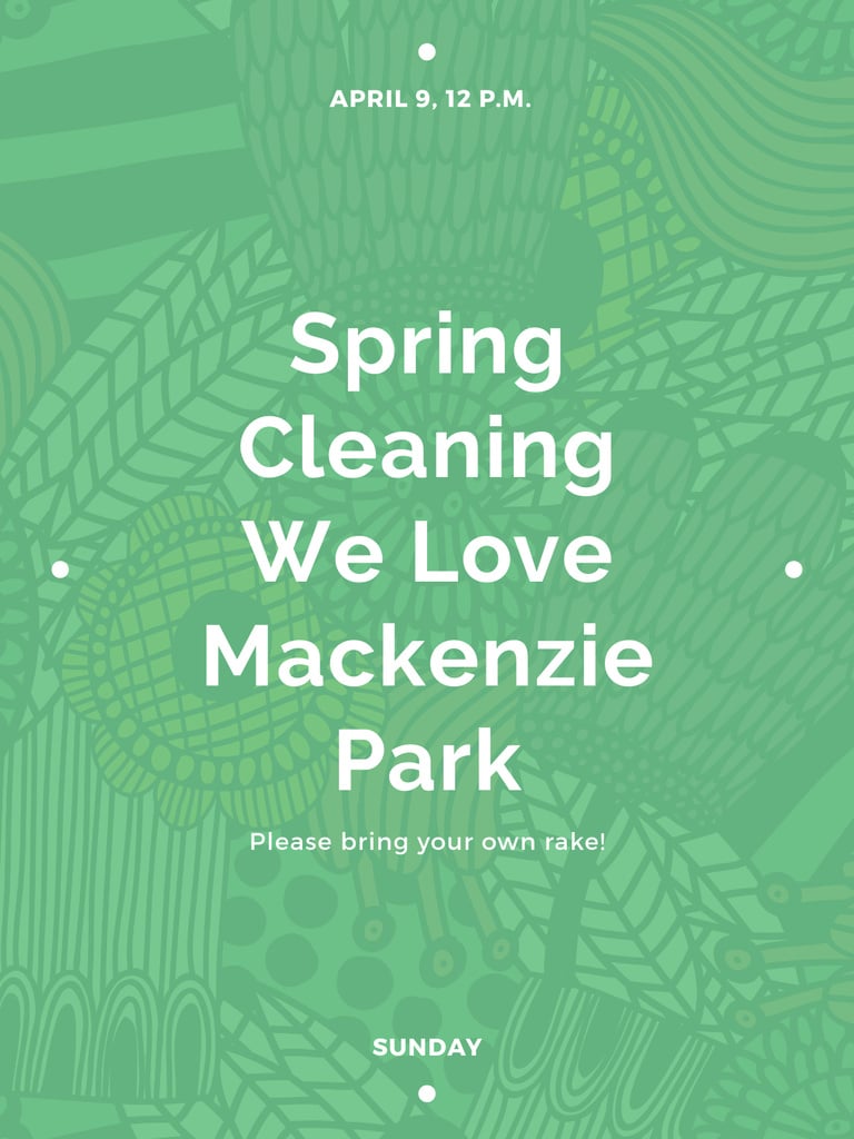 Spring Cleaning Event Invitation Green Floral Texture — Create a Design Spring Cleaning Event Invitation Green Floral Texture — Create a Design