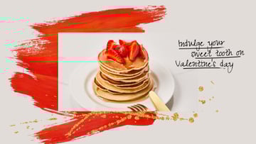 Valentine's Day Offer with Pancakes and Strawberries