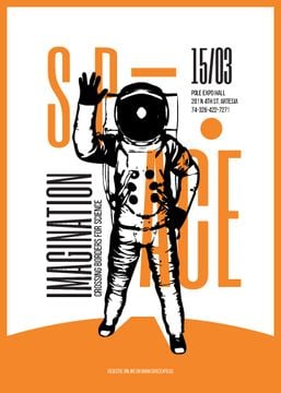 Space Event Announcement with Astronaut Sketch | Flyer Template