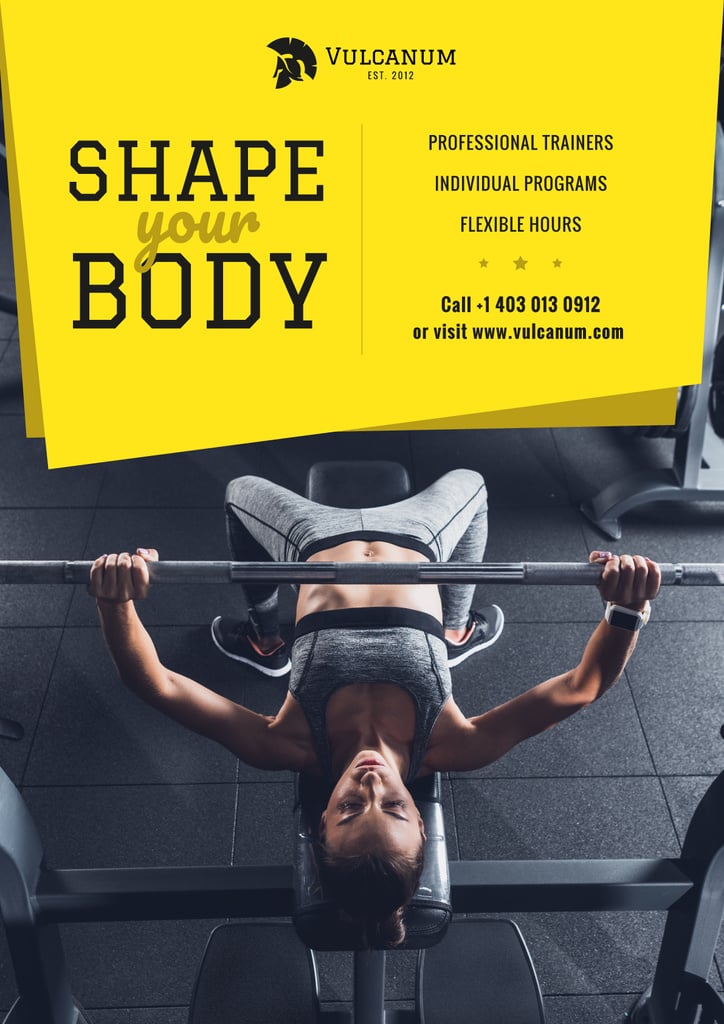 Gym Offer with Woman lifting barbell — ein Design erstellen Gym Offer with Woman lifting barbell — ein Design erstellen