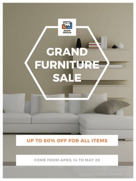 Furniture Sale Modern Interior in Light Colors