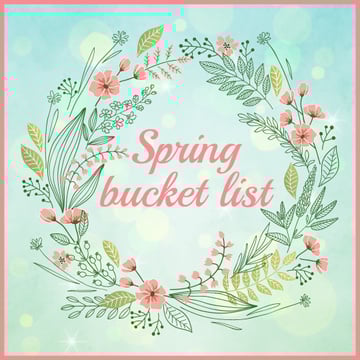 Spring Flowers Wreath in Pink and Blue