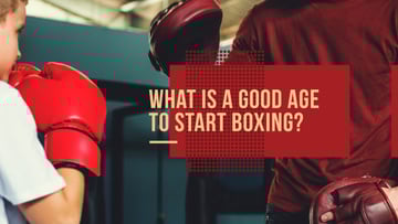 good age for boxing poster with box trainer and child