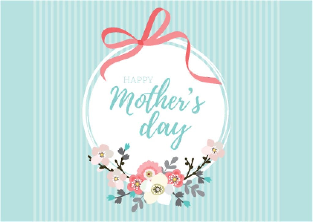 Happy Mother's Day with Flowers and Ribbon — ein Design erstellen Happy Mother's Day with Flowers and Ribbon — ein Design erstellen
