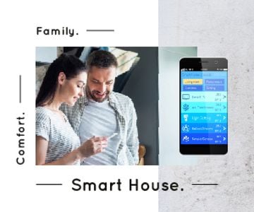 Couple Using Smart Home Application