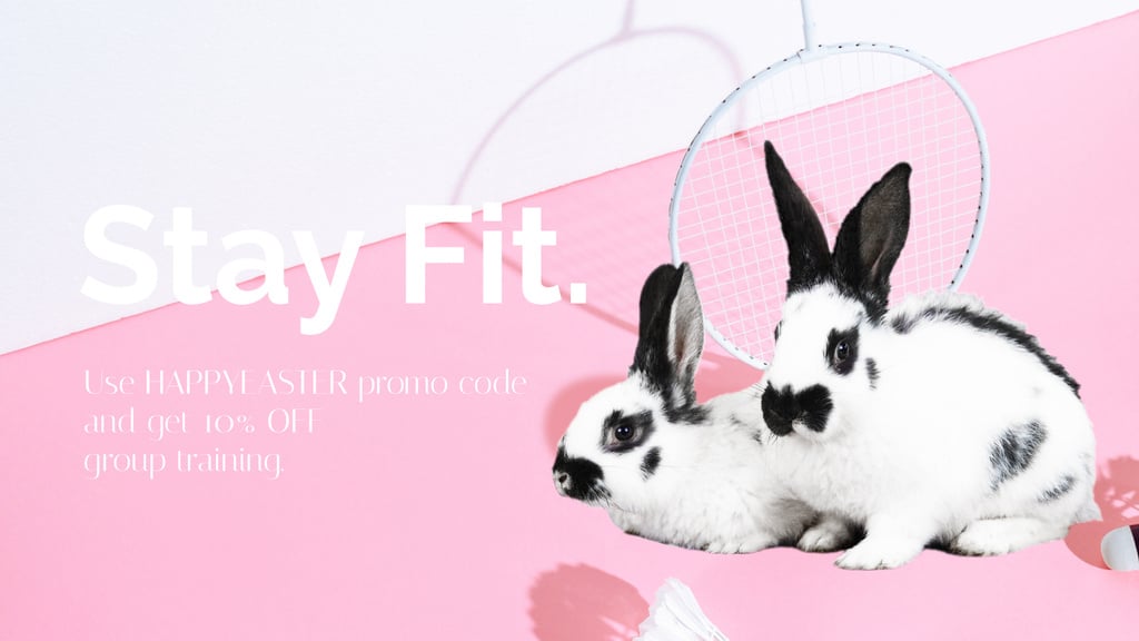 Special Easter Fitness Offer with Rabbits — ein Design erstellen Special Easter Fitness Offer with Rabbits — ein Design erstellen