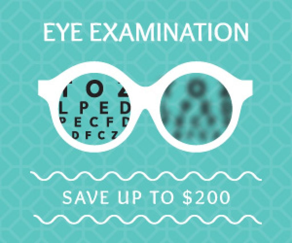 Clinic Promotion Eye Examination Offer in Blue — ein Design erstellen Clinic Promotion Eye Examination Offer in Blue — ein Design erstellen