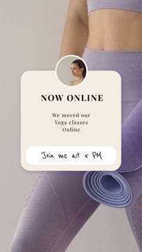 Online Yoga Promotion Woman holing mat