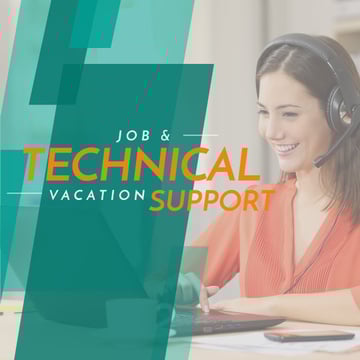 Support worker Woman talking in headphones