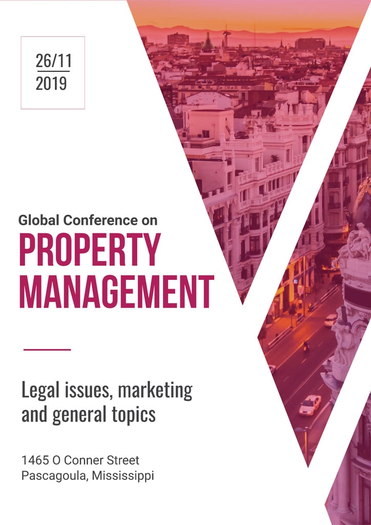 Property Management Conference Invitation with City View — ein Design erstellen Property Management Conference Invitation with City View — ein Design erstellen