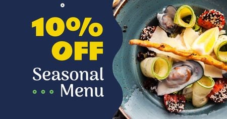 Seasonal Meal with Seafood and Vegetables Facebook AD Design Template