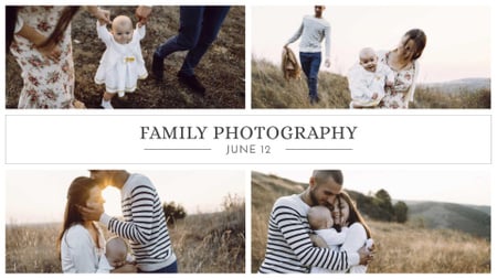 Family Photography Services Offer FB event cover Design Template