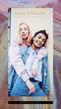 Inspirational Quote Two Girls Hugging